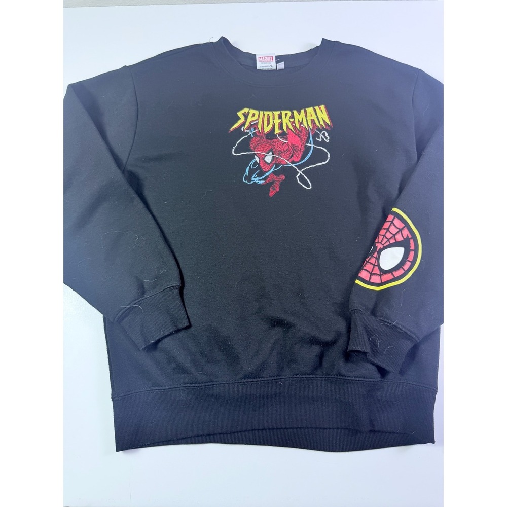 Marvel Spider-Man‎ Crewneck Sweatshirt Black Embroidered Graphic  Medium